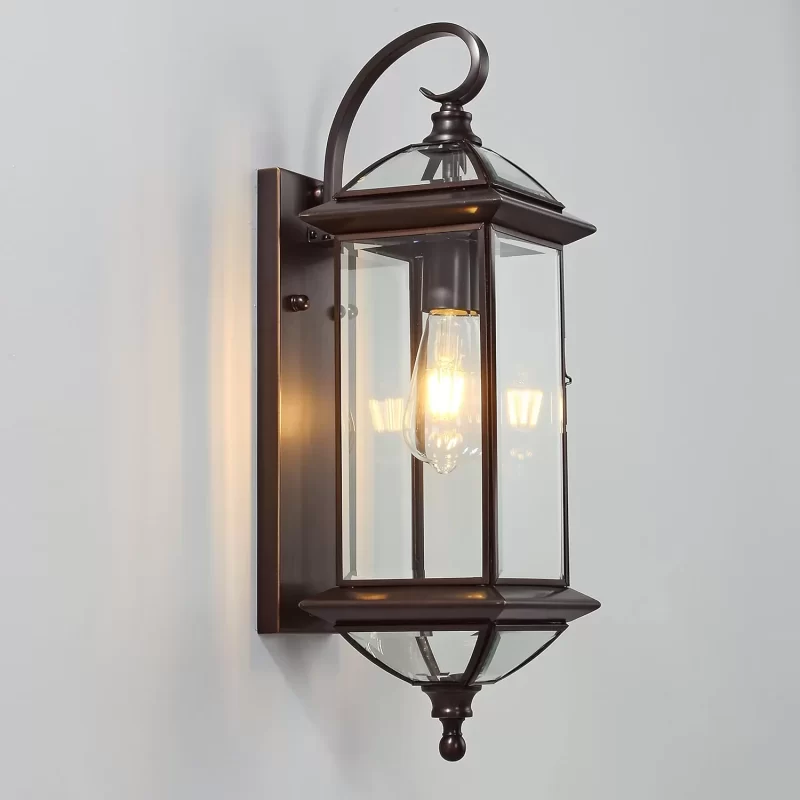 B05047BP 20'' H Copper Outdoor Wall Lights Large Oil Rubbed Bronze Exterior Lighting Fixtures Vintage Porch Lights with Clear Glass Wall Lantern for Patio Garage Front Porch 1 Pack - Image 10