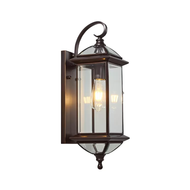 B05047BP 20'' H Copper Outdoor Wall Lights Large Oil Rubbed Bronze Exterior Lighting Fixtures Vintage Porch Lights with Clear Glass Wall Lantern for Patio Garage Front Porch 1 Pack