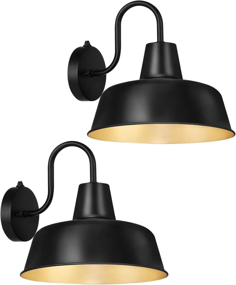 B11003PP Dusk to Dawn Outdoor Wall Sconce Lights, Vintage Matte Outside Wall Lighting, Anti-Rust Waterproof Exterior Gooseneck Barn Lights for Farmhouse House Porch Entryways Garage