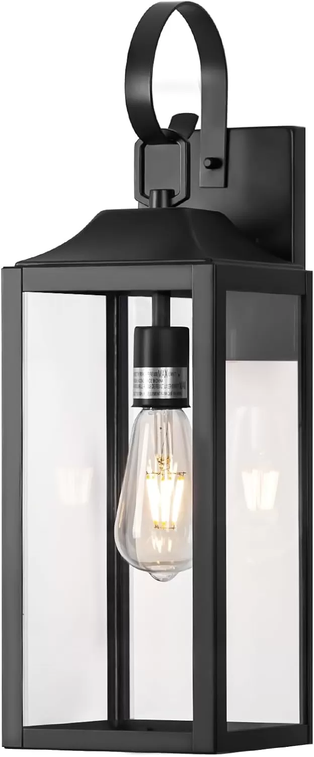 B06094P 19" Large Outdoor Wall Lights for House, Black Outside Modern Wall Lantern Light Fixture, Waterproof Industrial Porch Light Wall Mount Sconce Exterior