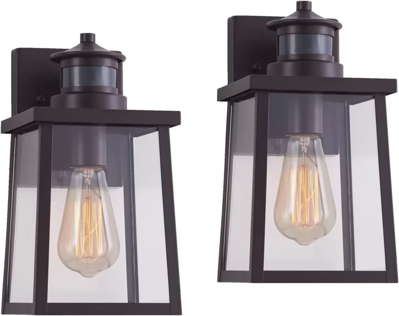 B06089PG Motion Sensor Outdoor Light Fixture, Waterproof 11.5 Inch Dusk to Dawn Exterior Wall Light, Oil Rubbed Bronze Exterior Lights for House, Front Porch, Garage, Patio, Doorway