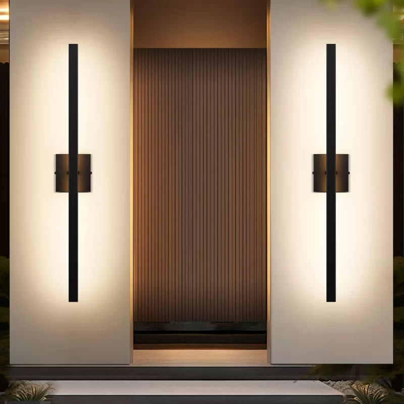 B04047L BesLowe 2-Pack 31.75inch Long Outdoor Wall Lights, Modern LED Exterior Lighting Fixtures Wall Mount, Waterproof Porch Lights Outdoor Wall Sconces, Black Outside Lights for House Front Door Garage