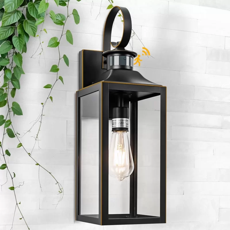 B06094PG Motion Sensor Outdoor Wall Light 20" - Oil Rubbed Bronze Dusk to Dawn Outdoor Lighting, Modern Wall Mount Light Fixture, Brown Porch Light Fixture for Outside House Garage