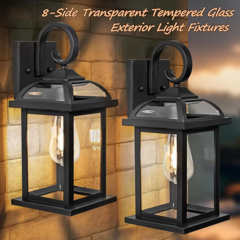 B07050P Outdoor Wall Lights 15 Inch, Aluminum Anti-Rust Large Exterior Porch Wall Lanterns with IP65 Waterproof Clear Glass Brass Outdoor Lights Wall Mount Exterior Lights for House - Image 4