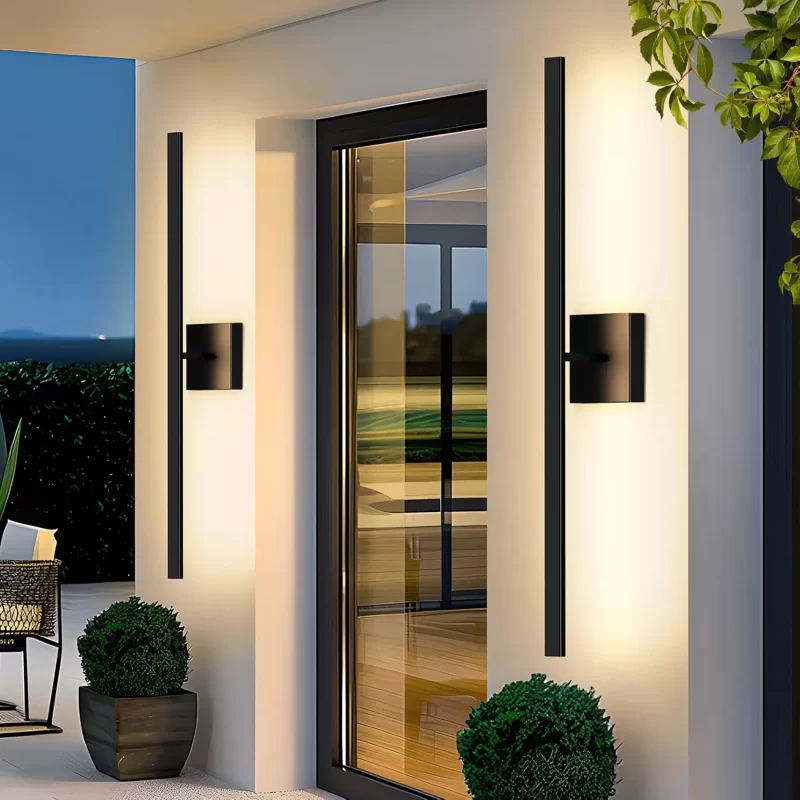B04047L BesLowe 2-Pack 31.75inch Long Outdoor Wall Lights, Modern LED Exterior Lighting Fixtures Wall Mount, Waterproof Porch Lights Outdoor Wall Sconces, Black Outside Lights for House Front Door Garage - Image 5