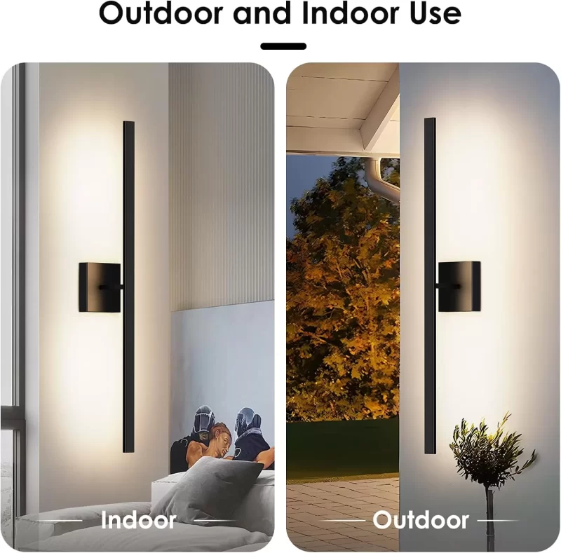 B04047L BesLowe 2-Pack 31.75inch Long Outdoor Wall Lights, Modern LED Exterior Lighting Fixtures Wall Mount, Waterproof Porch Lights Outdoor Wall Sconces, Black Outside Lights for House Front Door Garage - Image 4