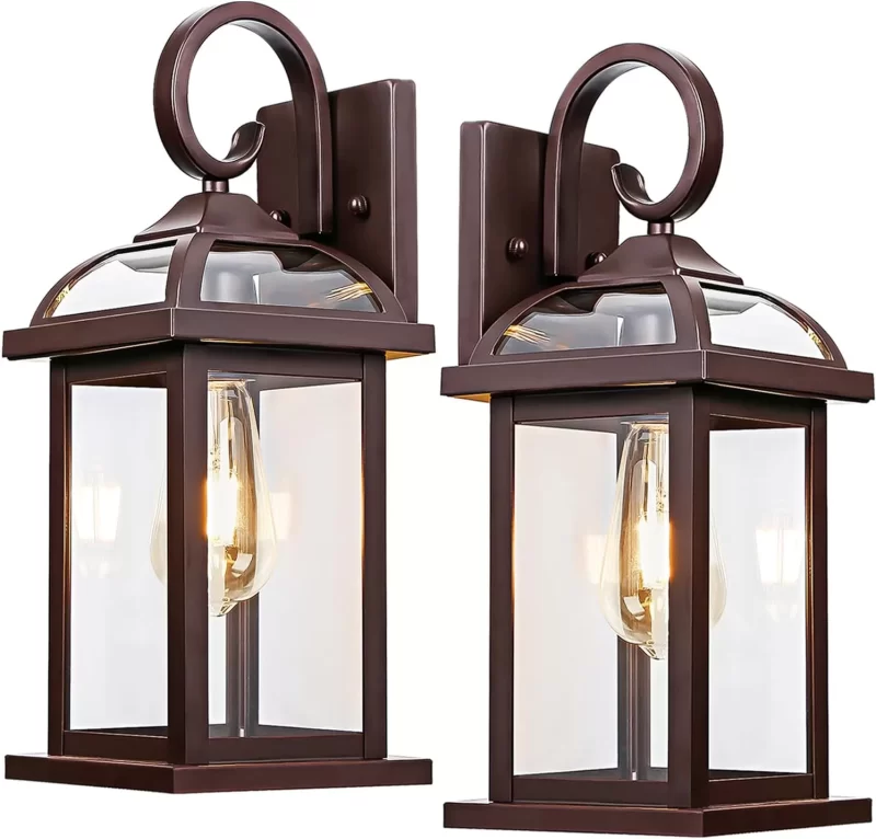 B07050P Outdoor Wall Lights 15 Inch, Aluminum Anti-Rust Large Exterior Porch Wall Lanterns with IP65 Waterproof Clear Glass Brass Outdoor Lights Wall Mount Exterior Lights for House - Image 3