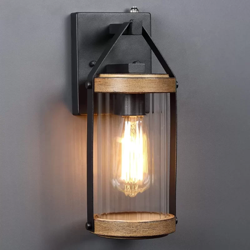 B05043PP Dusk to Dawn Outdoor Wall Light Fixtures Photocell Sensor Exterior Lantern Sconce Lighting Waterproof Outside Wall Mount Lamp for House Patio Garage Entryway Doorway