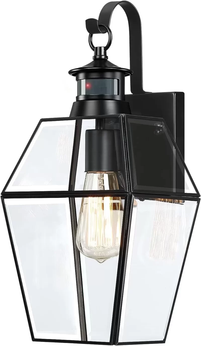 B08018PG Motion Sensor Outdoor Lights, 17" H Large Brass Advanced Dusk to Dawn Exterior Lighting Fixtures Wall Sconce, Waterproof Porch Light Wall Mount for House, Garage, Entryway, Patio