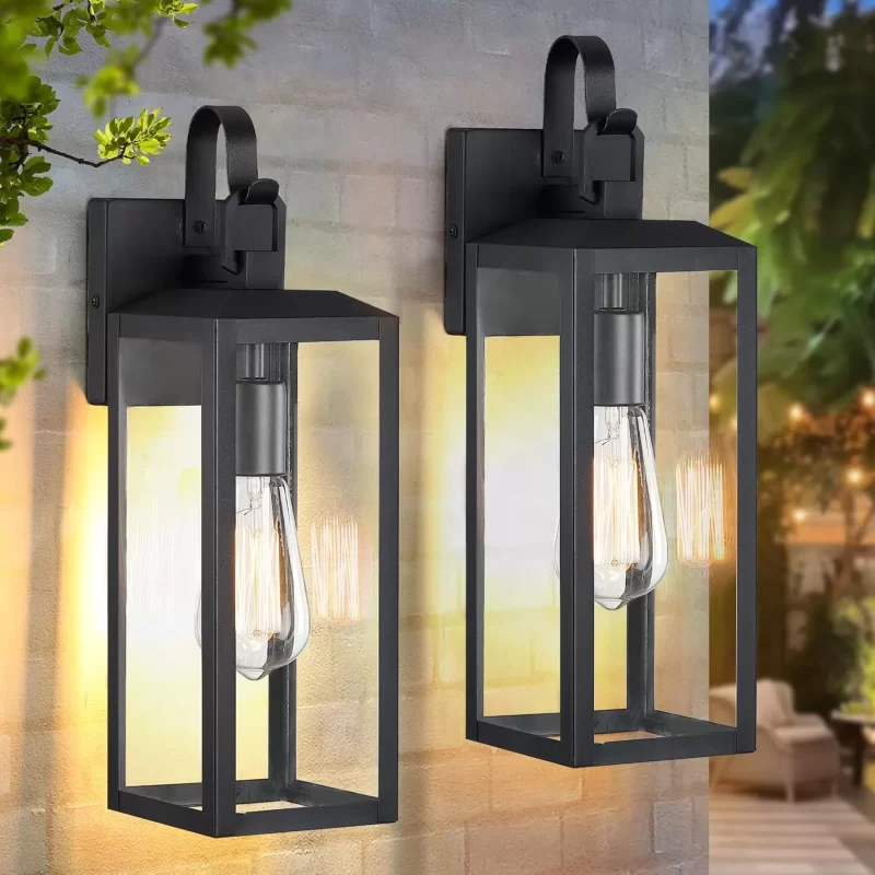 WL108A B04044P utdoor Wall Lights 2-Packs, Modern Black Exterior Lighting Fixtures, Waterproof Outdoor Sconces Porch Light for House Wall Mount, Farmhouse Wall Lanterns for Front Door, Patio, Garage - Image 4