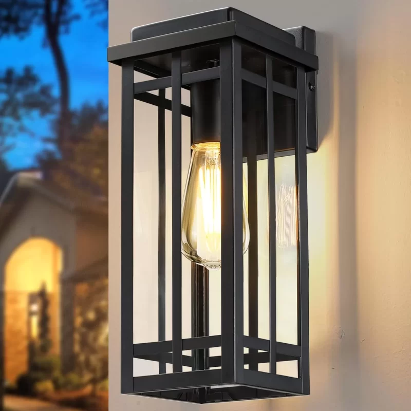 WL320A B05061PC 13.8'' Outdoor Wall Light Fixtures 2 Packs, Porch Lights Outdoor Lighting for House, Exterior Lighting Fixtures Wall Lantern, Waterproof Modern Outside Sconce for Front Door, Garage