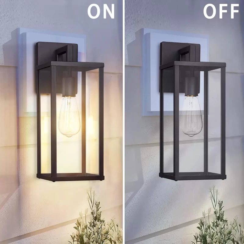 B05041P Outdoor Wall Lantern, 15" Large Exterior Waterproof Wall Sconce Light Fixture, Anti-Rust Black Porch Lights Mount Lighting for Outside, Patio,Front Back House, Garage, Entryway - Image 4