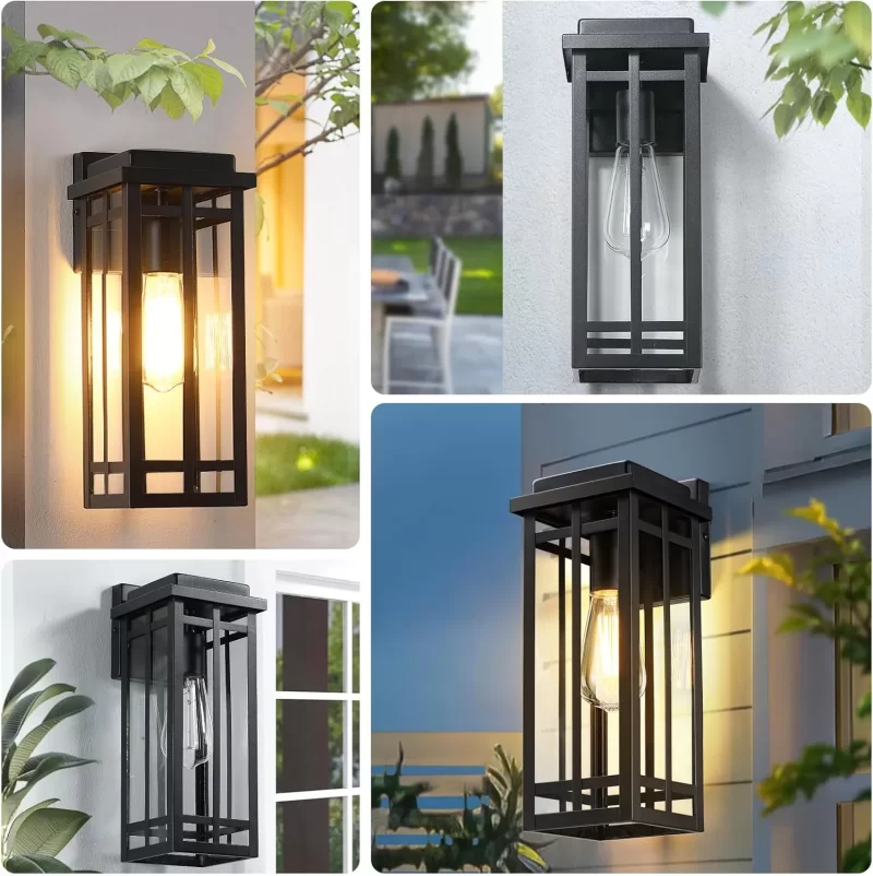 WL320A B05061PC 13.8'' Outdoor Wall Light Fixtures 2 Packs, Porch Lights Outdoor Lighting for House, Exterior Lighting Fixtures Wall Lantern, Waterproof Modern Outside Sconce for Front Door, Garage - Image 7