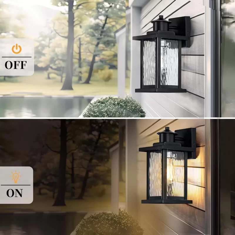 WL311A B06116P Modern Matte Black Outdoor Wall Lanterns - 11.65'' Exterior Waterproof Porch Sconces with E26 Socket - Image 3