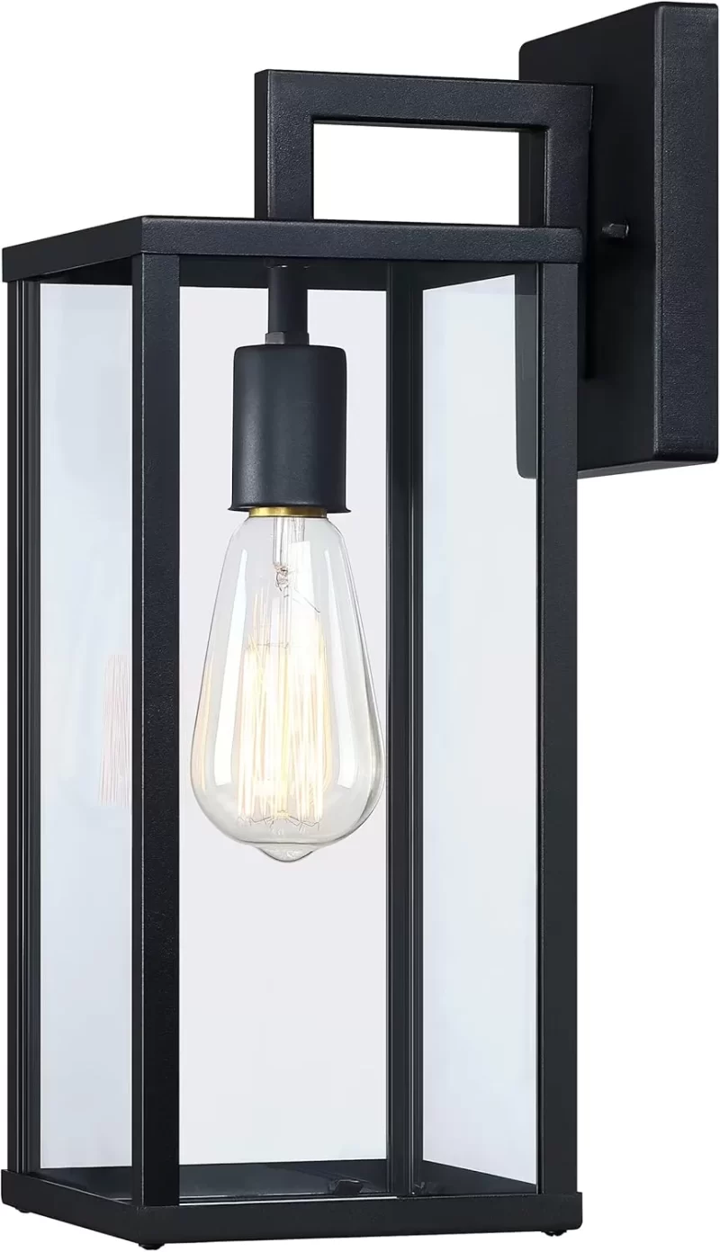 B05041P Outdoor Wall Lantern, 15" Large Exterior Waterproof Wall Sconce Light Fixture, Anti-Rust Black Porch Lights Mount Lighting for Outside, Patio,Front Back House, Garage, Entryway