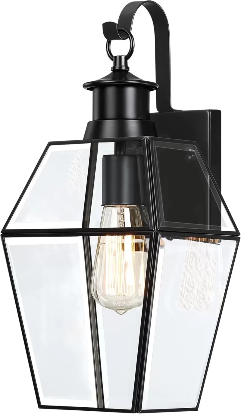 B08018P Brass Outdoor Wall Lights, 17" H Large Wall Sconce, Anti-Rust Exterior Lighting fixtures with Tempered Beveled Glass, Outdoor Lights for House, Patio, Garage, Doorway, Entry