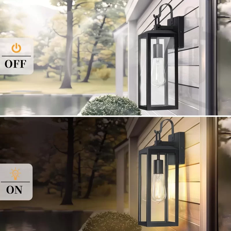 WL108A B04044P utdoor Wall Lights 2-Packs, Modern Black Exterior Lighting Fixtures, Waterproof Outdoor Sconces Porch Light for House Wall Mount, Farmhouse Wall Lanterns for Front Door, Patio, Garage - Image 3