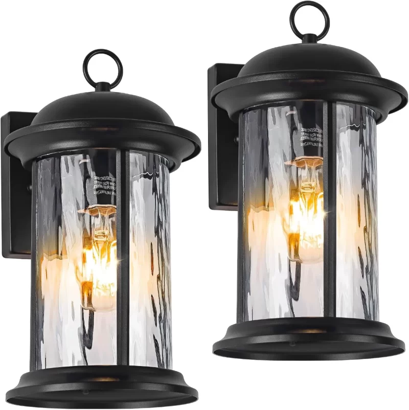 B06102P 2 Pack Exterior Waterproof Wall Sconce Light Fixtures with Clear Glass Shade, Anti-Rust Porch Lights for Outdoor with E26 Socket - Image 6