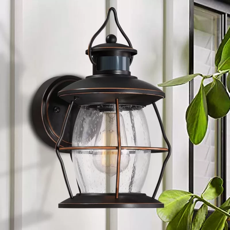 B06066BPG Motion Sensor Outdoor Wall Lights, Advanced Dusk to Dawn Exterior Fixtures Wall Sconce, Porch Light Wall Mount for Outside Patio,Entryway,Garage