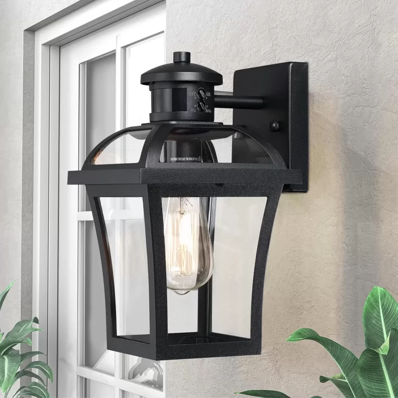 B06100BPG 2-Pack Motion Sensor Outdoor Lights, Upgraded Dusk to Dawn Exterior Lighting Fixtures,Waterproof Black Porch Lights Wall Sconce for House,Patio,Garage,Entryway - Image 2