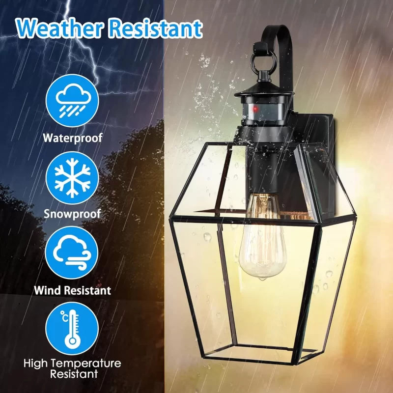 B08018PG Motion Sensor Outdoor Lights, 17" H Large Brass Advanced Dusk to Dawn Exterior Lighting Fixtures Wall Sconce, Waterproof Porch Light Wall Mount for House, Garage, Entryway, Patio - Image 5