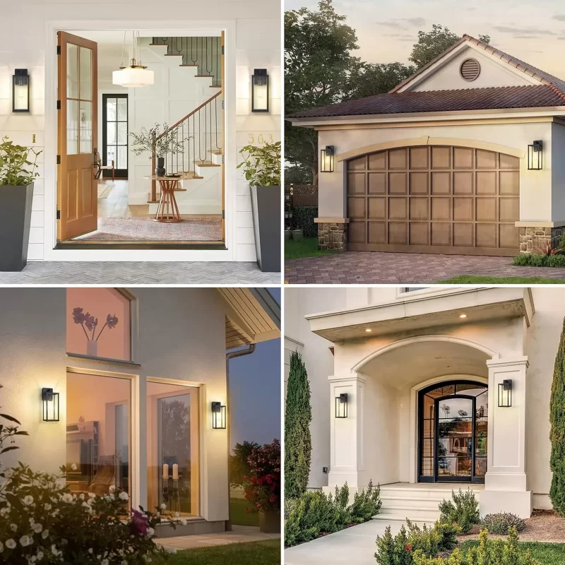 B05041P Outdoor Wall Lantern, 15" Large Exterior Waterproof Wall Sconce Light Fixture, Anti-Rust Black Porch Lights Mount Lighting for Outside, Patio,Front Back House, Garage, Entryway - Image 5