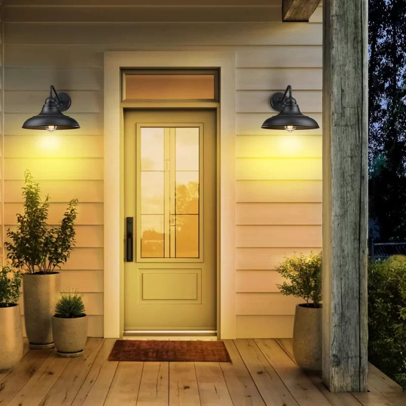 B12001P Wall Lights Wall Mount for House Farmhouse Wall Sconce Black Outside Lantern Classic Barn Lights Outdoor & Indoor, 12"，2 Pack - Image 5