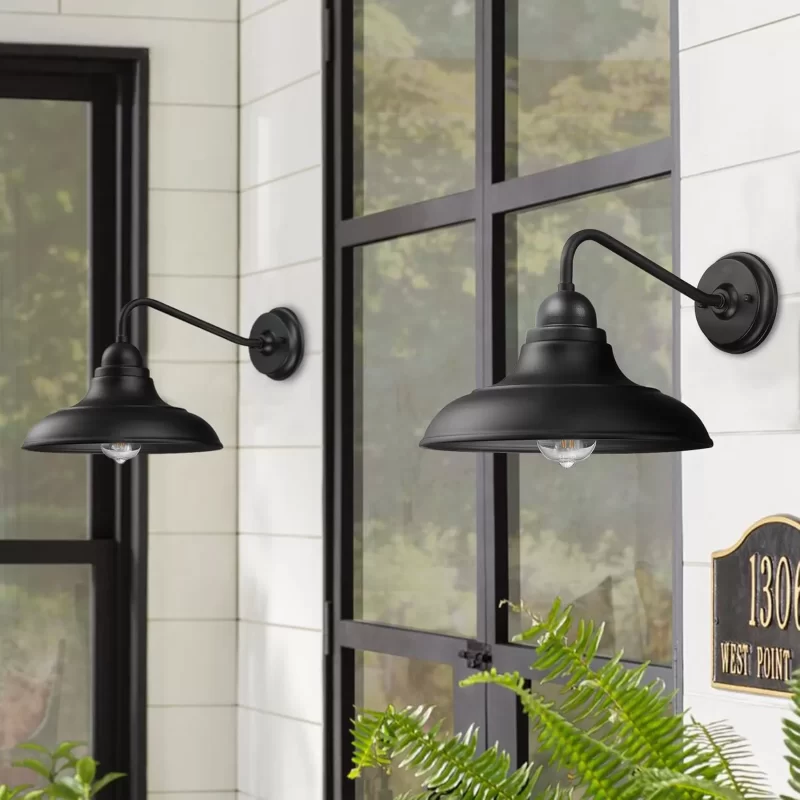 B12001P Wall Lights Wall Mount for House Farmhouse Wall Sconce Black Outside Lantern Classic Barn Lights Outdoor & Indoor, 12"，2 Pack - Image 4
