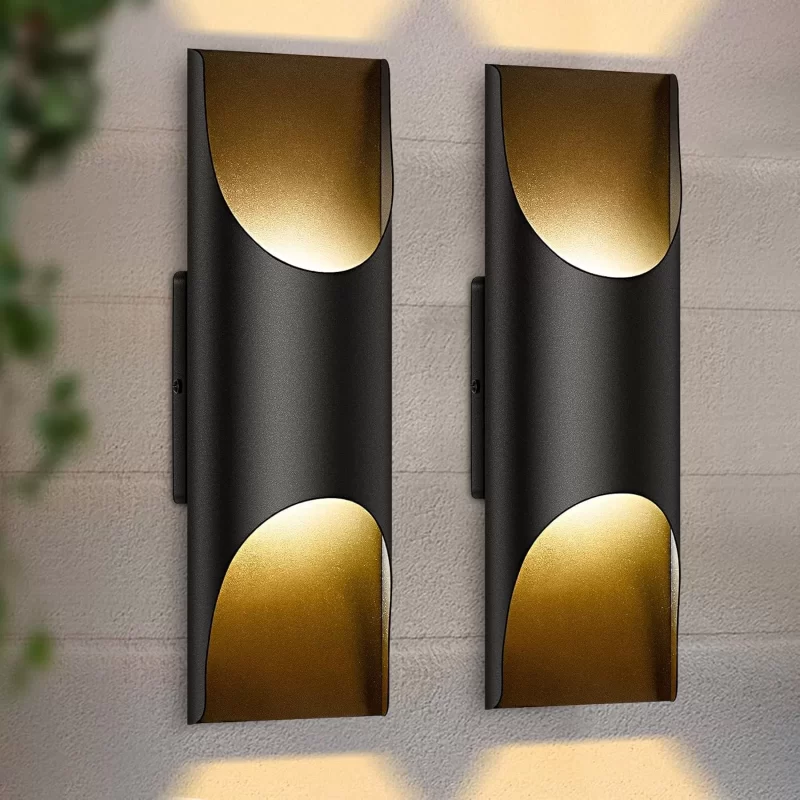 B04002L 2-Pack Black Porch Lights, Waterproof Indoor Outdoor Wall Lanterns, LED Sconce Wall Lighting for Bedroom, Living Room, Balcony, Hallway, Entryway, Patio, Front Door, 12W 3000K - Image 7