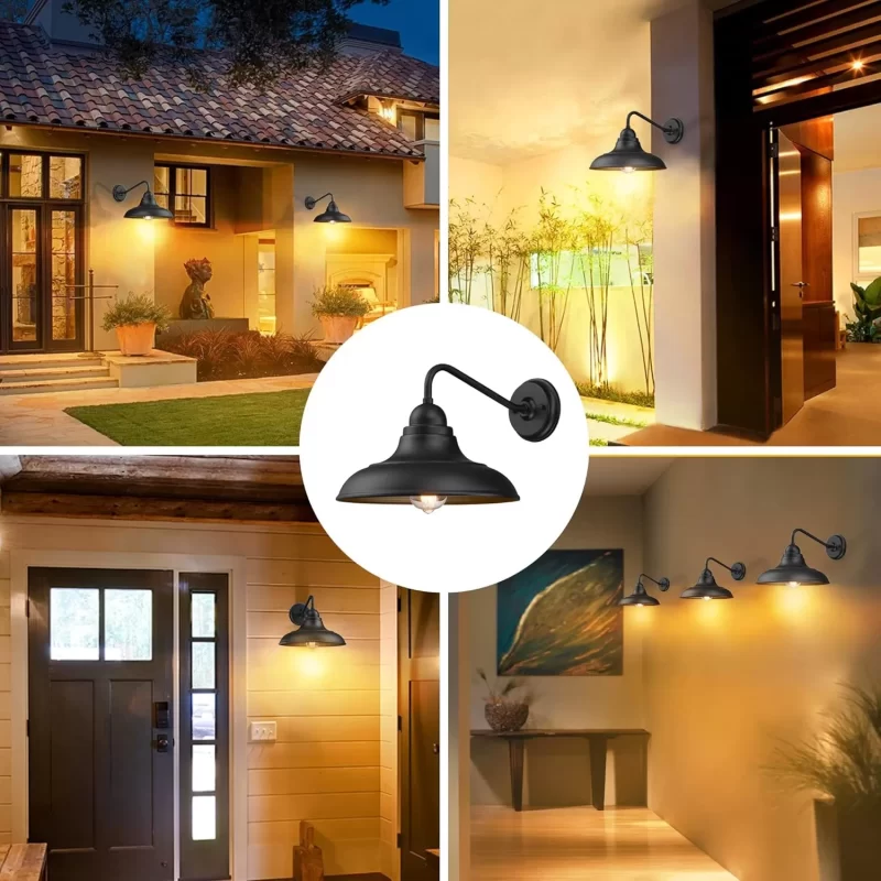 B12001P Wall Lights Wall Mount for House Farmhouse Wall Sconce Black Outside Lantern Classic Barn Lights Outdoor & Indoor, 12"，2 Pack - Image 6