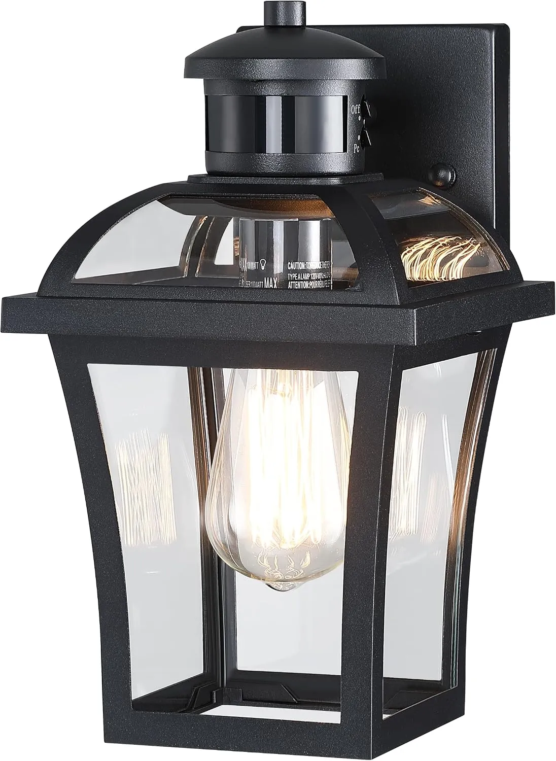 B06100BPG Wall Lanterns Outdoor,Exterior Light Fixtures with E26 Sockets & Tempered Glass, Wall Mounted Waterproof Outdoor Lights (1 Pack, Hardwired Lights)