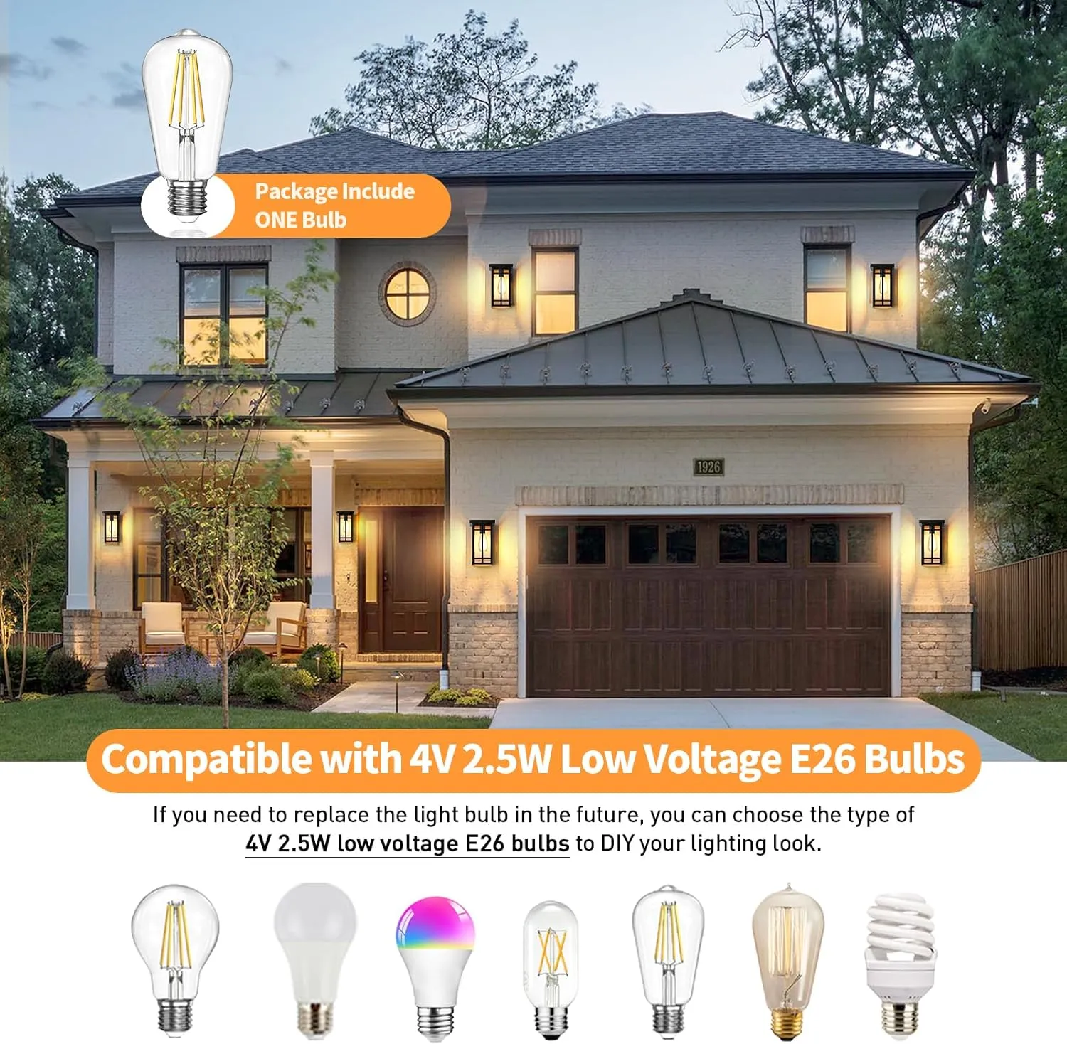 B06180PT WL326B-BK Solar Porch Lights Outdoor 2 Packs, 11'' Black Dusk to Dawn Outdoor Lighting Modern Wall Sconce Lantern, Modern Exterior Lighting Fixtures, Waterproof Outside lights for House, Garage, Front Porch - Image 8