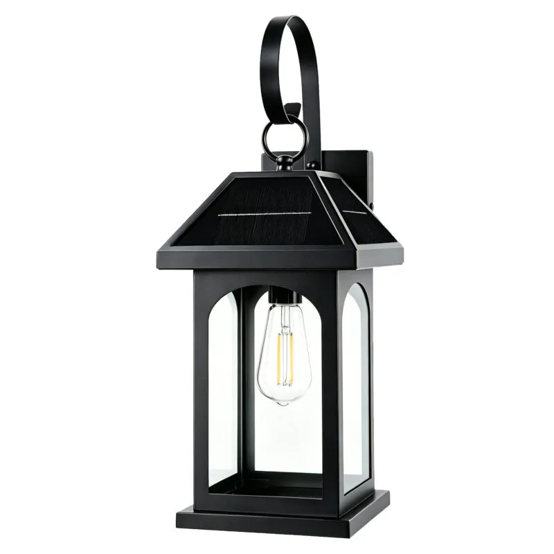 Solar Sconce Lights Outdoor Included E26 Bulbs 2 Pack | Solar Wall Lights Outdoor,