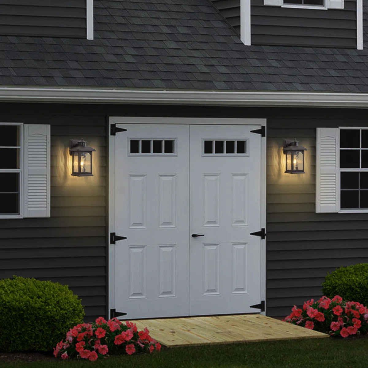 CA2570-LIN-2W B06077PGB 12" H Motion Sensor and Dusk to Dawn Outdoor Wall Lantern - Image 3