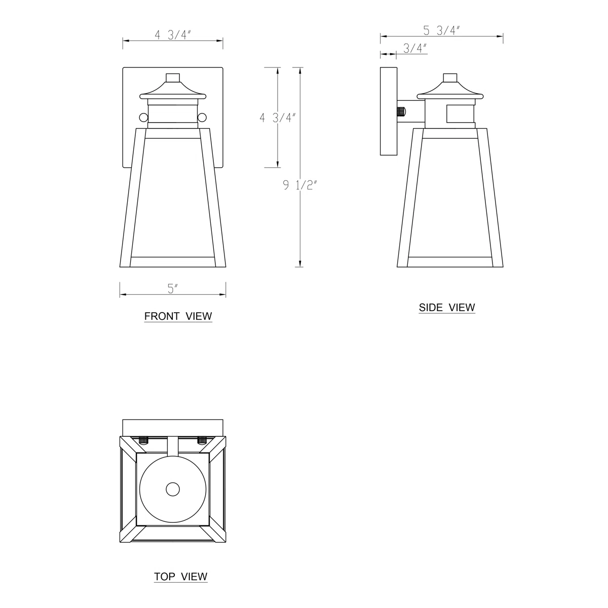 CA1928-W B05020PG Motion Sensor & Dusk to Dawn 9.5"H Matte Black Outdoor Wall Lantern - Image 4