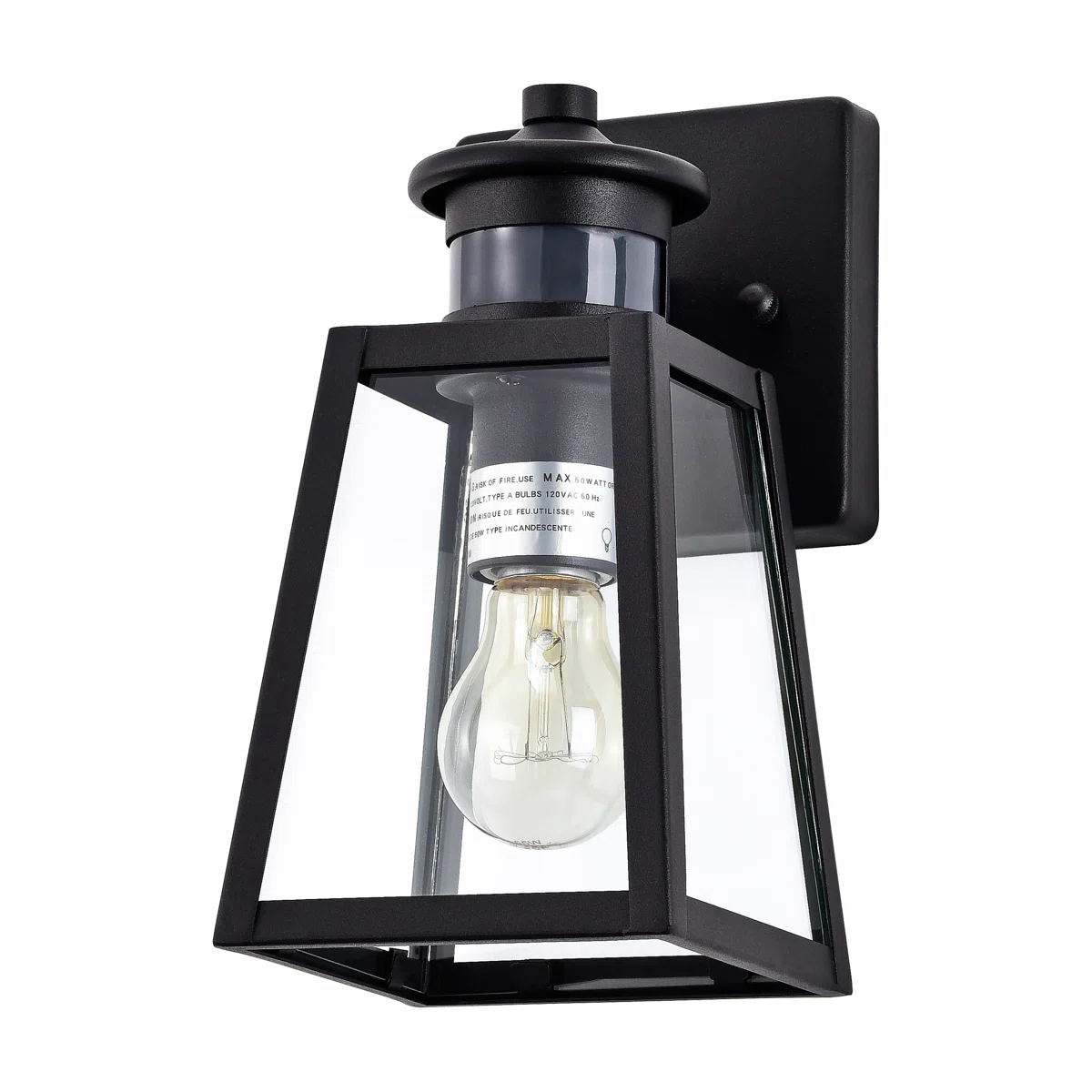 CA1928-W B05020PG Motion Sensor & Dusk to Dawn 9.5"H Matte Black Outdoor Wall Lantern - Image 5