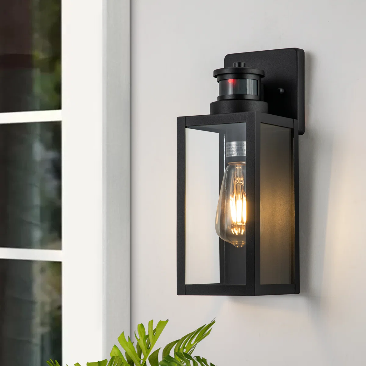 CA2239-2W B04013PG Outdoor Wall Lantern Set, Motion Sensor Dusk to Dawn Black Industrial Sconce - Image 3